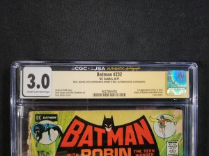 Batman #232 - Signed N. Adams, D. Giordano, D. O'Neil / KEY (CGC 3.0) 1971