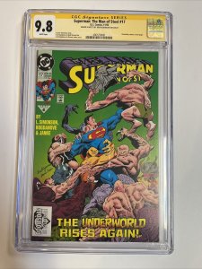 Superman Man Steel (1992) # 17 (CGC 9.8 SS) Signed Doomsday Remark Bogdanove