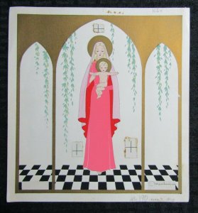 RELIGIOUS Mary Baby Jesus Golden Arches & Halos 7.5x8 Greeting Card Art #R125