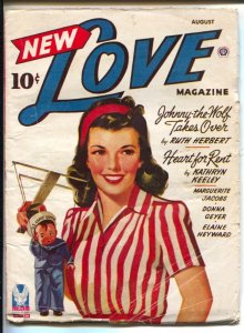 MAG: New Love 8/1944-Popular romantic pulp fiction WWII era-pin-up girl cover-VG