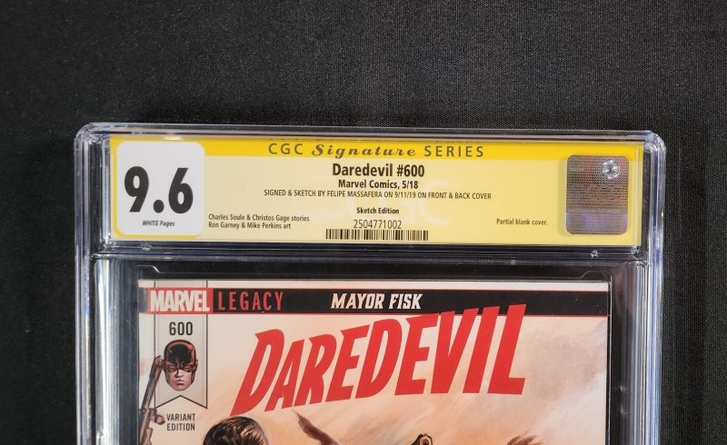 Daredevil #600 - Signed & Sketched Felipe Massafera (CGC Sig 9.6) 2018