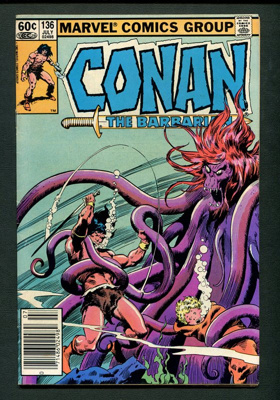 Conan the Barbarian #136 ( 5.5 FN-  ) Newsstand / Buscema Art / July 1982