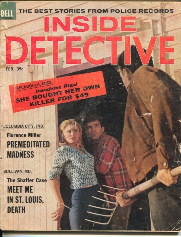 Inside Detective 2/1964-Dell-pitchfork maniac-murder-violence-crime-prison-pu...