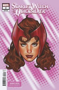 Scarlet Witch & Quicksilver (2024) #2 NM Scarlet Witch Mark Brooks Headshot