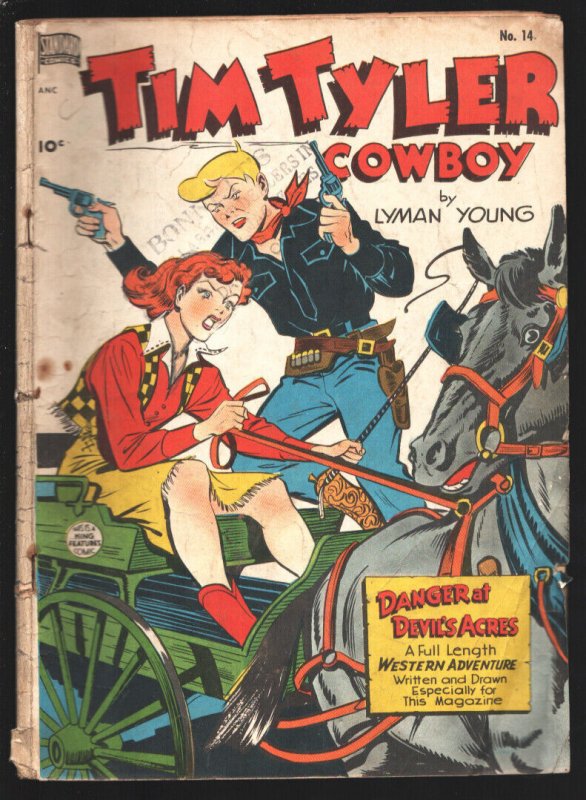 Tim Tyler Cowboy #14 1949-Lyman Young art-Good Girl Art panels-Old store stam...