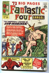 FANTASTIC FOUR ANNUAL #1 Spider-Man appears-1963-Marvel comic book VG