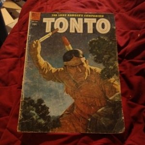 Tonto 17 Dell Pub 1955 The Siege of Sierra Oro lone rangers companion painted cv