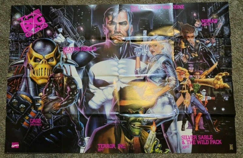 HUGE Retailer 50 x 34 Punisher War Zone The Big Guns Comic Poster Marvel NEW