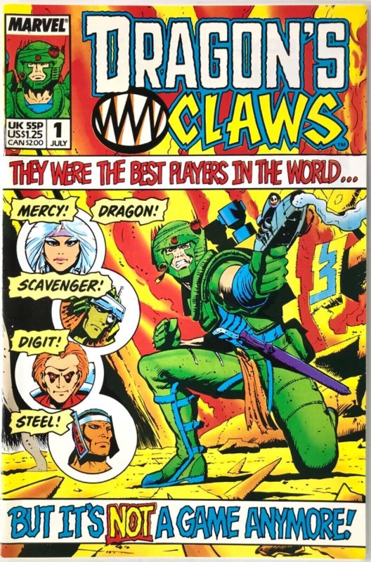 DRAGON’S CLAWS Comic Issue 1 — 32 Pages $1.25 Cover — 1988 Marvel Comics UK F+ 
