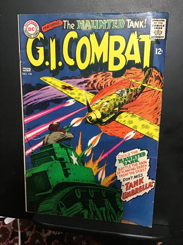 G.I. Combat #126 (1967) Mid-high-grade Joe Kubert Haunted Tank key! FN+ Wow!