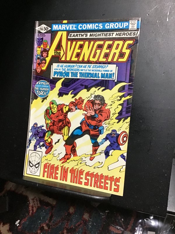 The Avengers #206  (1981) 1st Pyron The Thermal Man! High-grade key! VF/NM Wow
