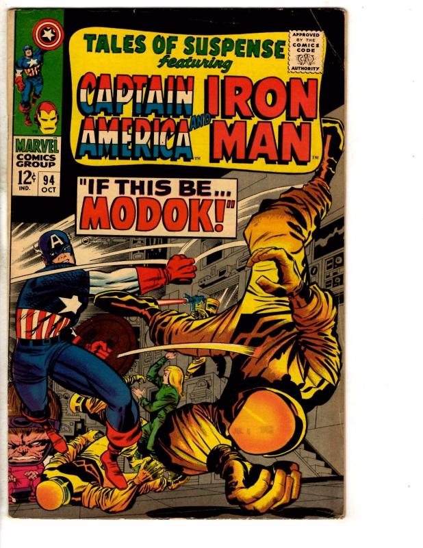 Tales Of Suspense # 94 FN Marvel Comic Book Iron Man Captain America MODOK LD1