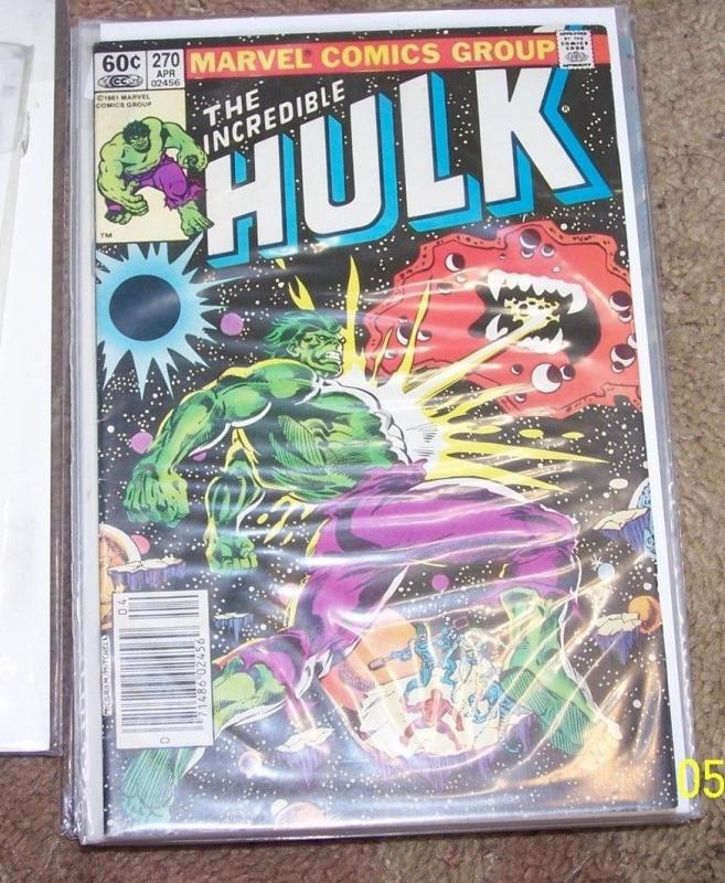 Incredible Hulk comic  # 270  1982, Marvel bronze age torgo galaxy master