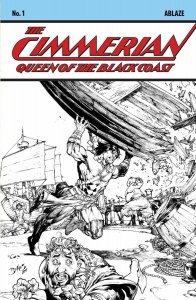 CIMMERIAN QUEEN OF BLACK COAST #1 1:10 B/W VARIANT COVER! CONAN! ROBERT HOWARD