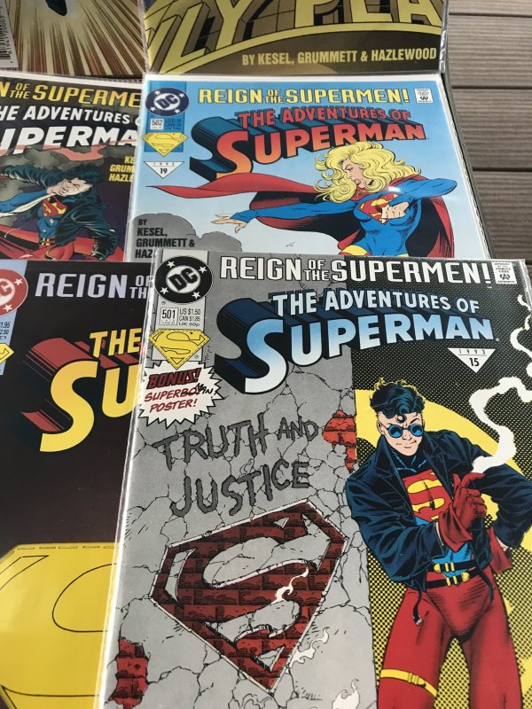 ADVENTURES OF SUPERMAN #500 - 509 lot / run : DC 1993 12 in NM-; 500 & 501 (x2)