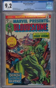 MARVEL PRESENTS #1 CGC 9.2 1ST BLOODSTONE GIL KANE WHITE PAGES