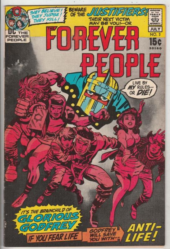 Forever People #3 (Jul-71) NM- High-Grade Big Bear, Beautiful Dreamer, Serifi...
