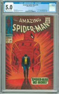 The Amazing Spider-Man #50 (1967) CGC 5.0! OWW Pages! 1st App of Kingpin!