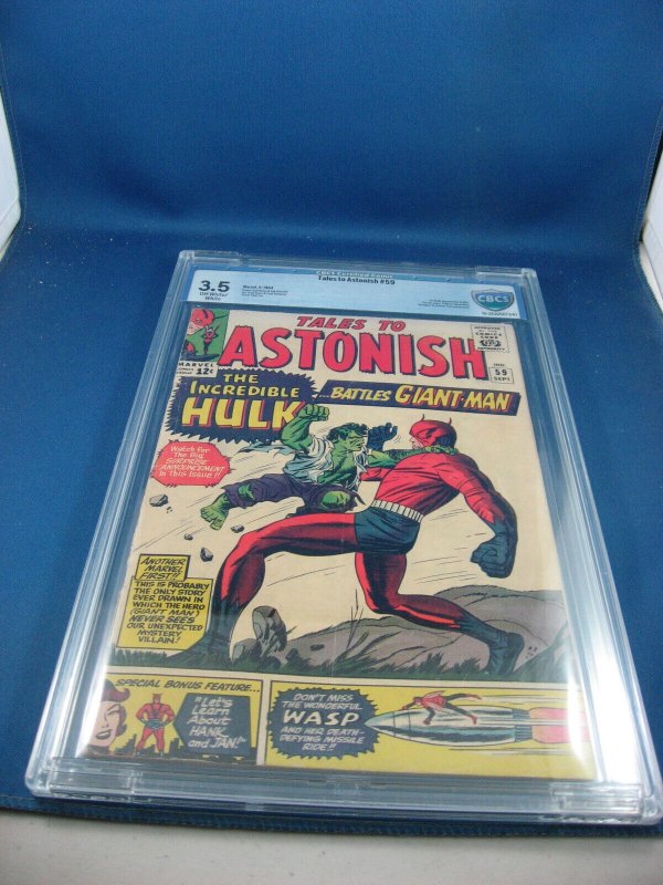 TALES TO ASTONISH 59 CBCS 3.5 1ST HULK IN TITLE KIRBY 1964 MARVEL