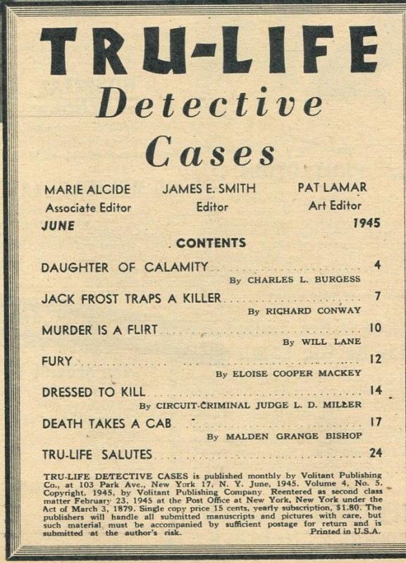 Tru-Life Detective Cases 6/1945-Tayshack-jewelry girl cover-mystery-crime-VF