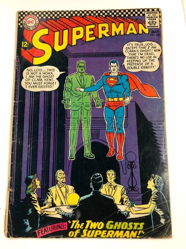 SUPERMAN 186 (May 1966) VG MINUS Otto Binder, Swan , the Supes cohort