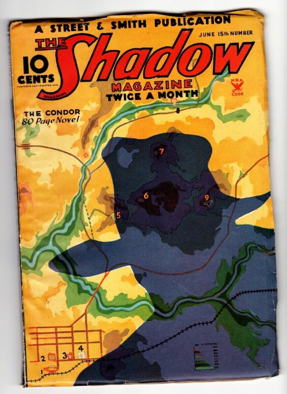 SHADOW 1935 June 15 -HIGH GRADE- STREET AND SMITH-RARE PULP FN/VF