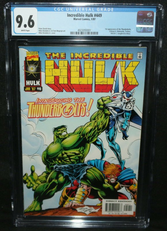 Incredible Hulk #449 - 1st App of the Thunderbolts - CGC Grade 9.6