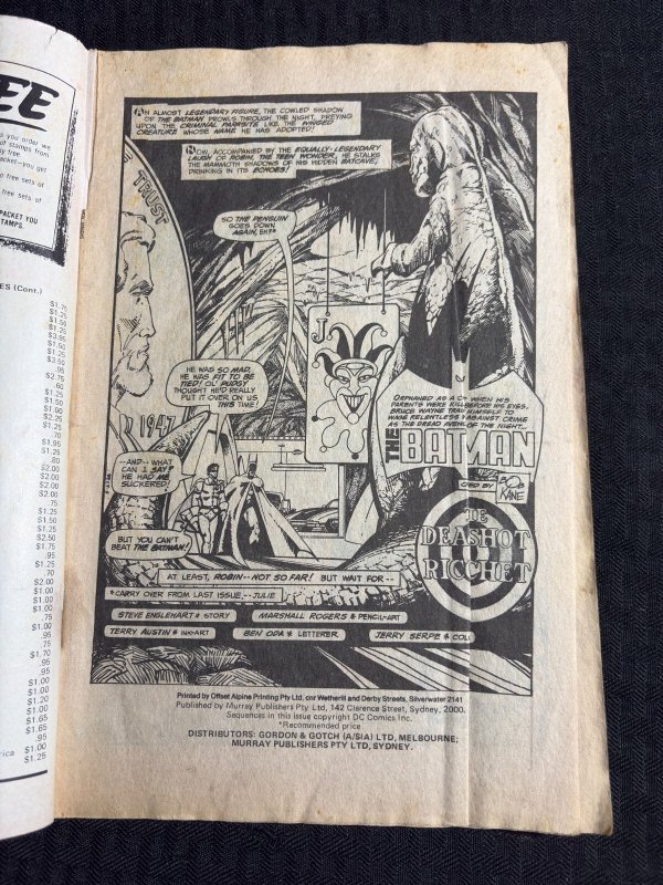 Vintage BATMAN ALBUM Murray Australian Comic #44 GD+ 2.5 Marshall Rogers