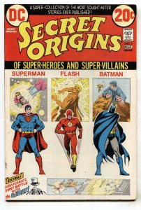 SECRET ORIGINS #1 1973-Batman-Superman-Flash-comic book VF