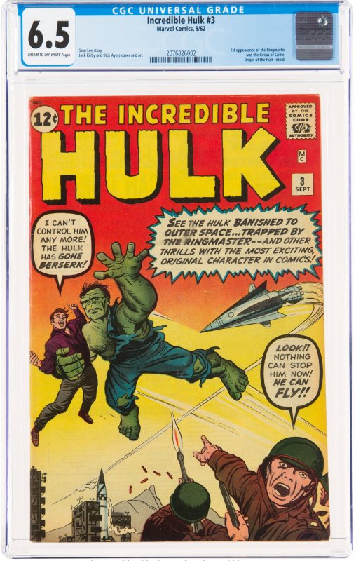 The Incredible Hulk #3 CGC Graded 6.5 (Marvel, 1962)