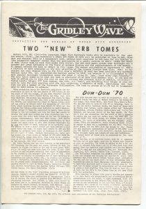 Gridley Wave #27 1970-Burroughs Bulletin-ERB & Tarzan fanzine-FN