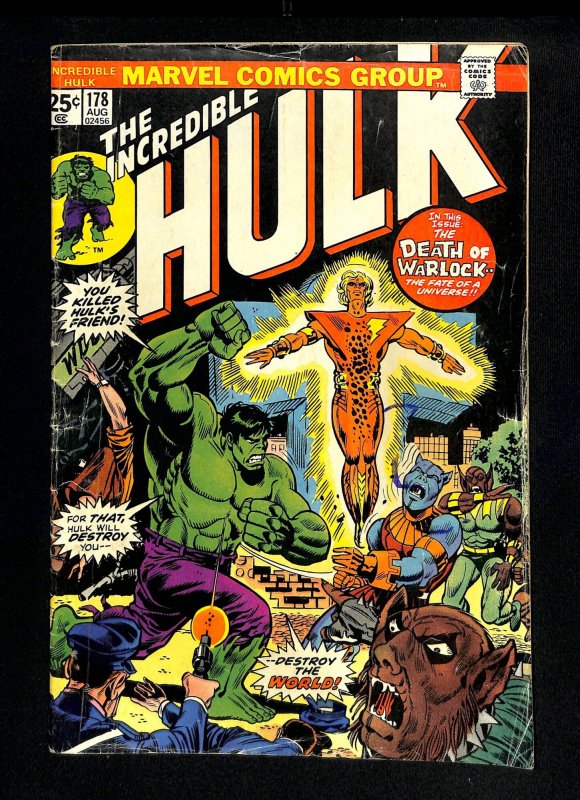 Incredible Hulk (1962) #178 Death of Adam Warlock!