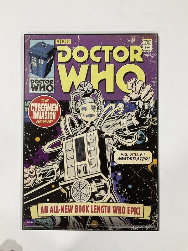 Doctor Who Comic Cyberman Invasion Begins wood plaque 13x19 2016 BB8