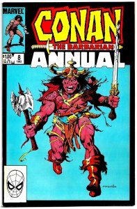 CONAN the BARBARIAN ANNUAL #8 (1984) 8.0 VF  Val Mayerik art  The WHITE QUEEN!