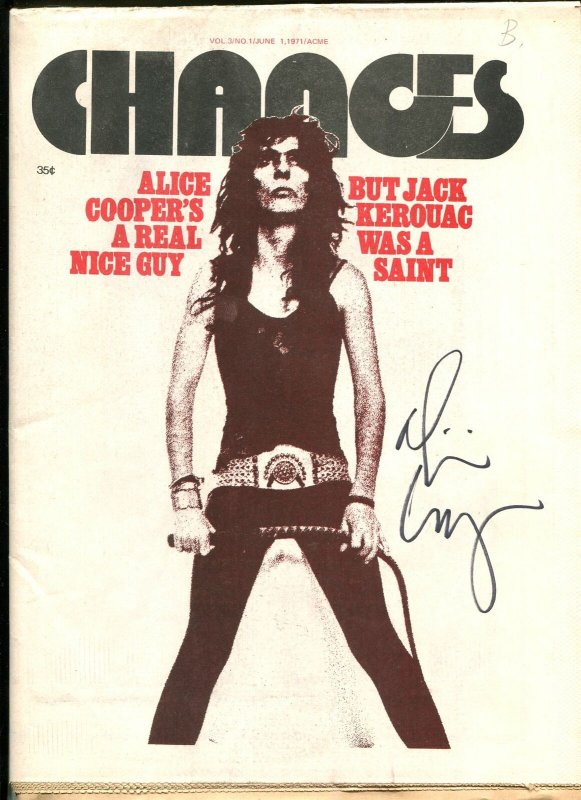 CHANGES 06/01/1971-TABLOID FORMAT-ALICE COOPER AUTOGRAPH-vg