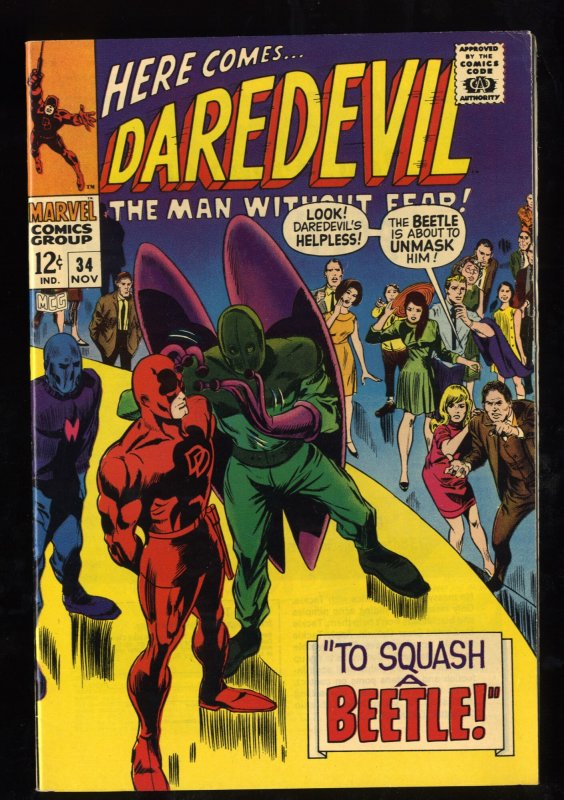 Daredevil #34 VF+ 8.5 White Pages