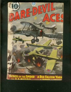 DARE-DEVIL ACES PULP-6/1937-RED FALCON-PATROL SPIDER-WW FR/G