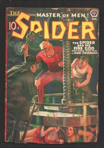 Spider 8/1939-The Spider and the Fire God-John Howitt weird menace cover-Gr...