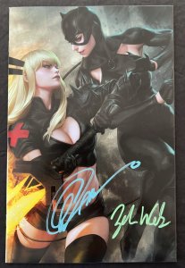 DEADPOOL BATMAN #1 1:100 ARTGERM VIRGIN 2X SIGNED GREG CAPULLO/ZEB WELLS COA NM