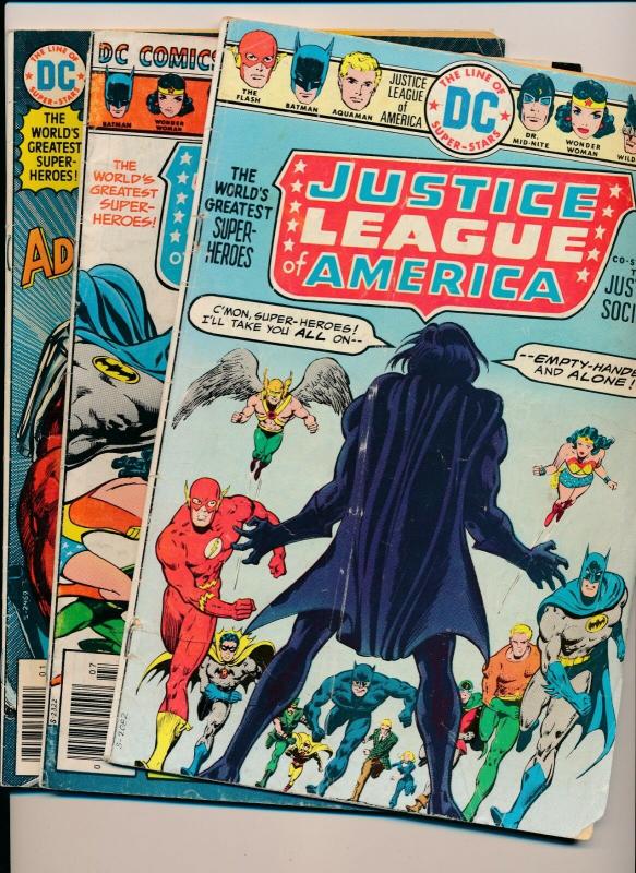 Justice League of America #123,132,138 ~ DC Comics 1975-7 ~ VG/Low Grade (PJ42) 