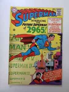 Superman #181 (1965) VG- condition stain front cover, moisture damage