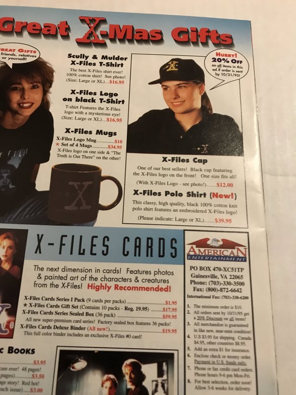 X-Files #9 : Topps 9/95 VF+; TV, Fox Mulder, SCULLY