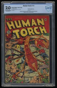 Human Torch #14 CBCS GD 2.0 Timely! Marvel! 1943! Sub Mariner Story!