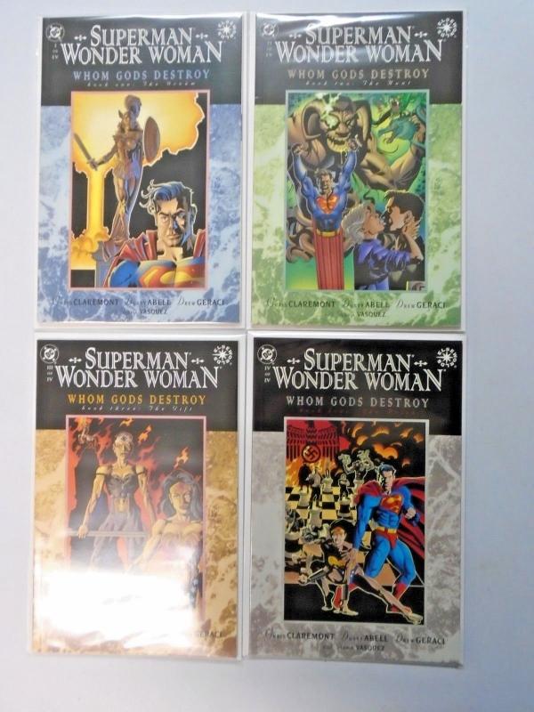 Superman Wonder Woman Whom Gods Destroy set #1 to #4 8.0 VF 4 diff books (1996)