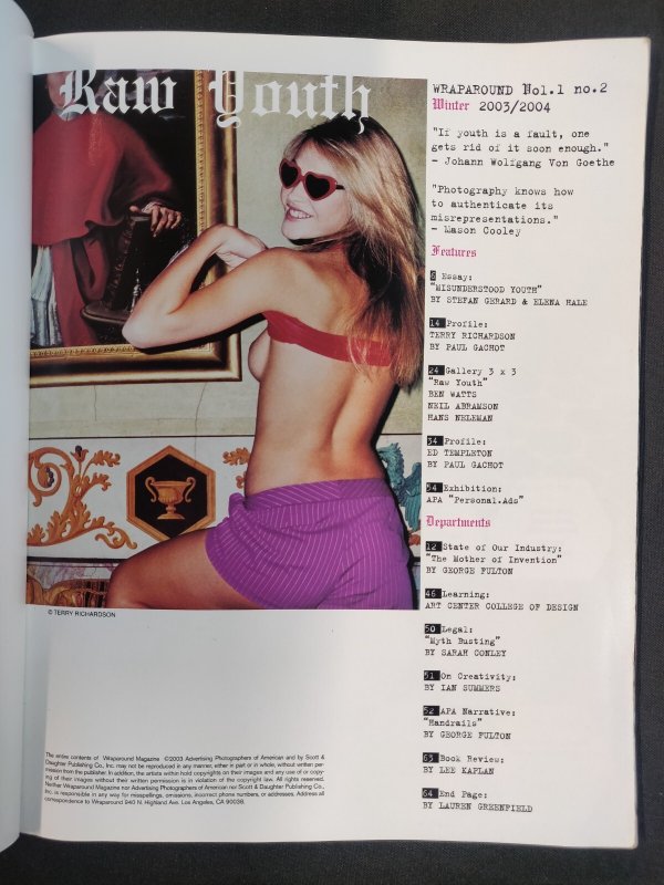 WRAPAROUND Magazine #2 Winter 2003/04 (6/6.5) HTF Terry Richardson Photography