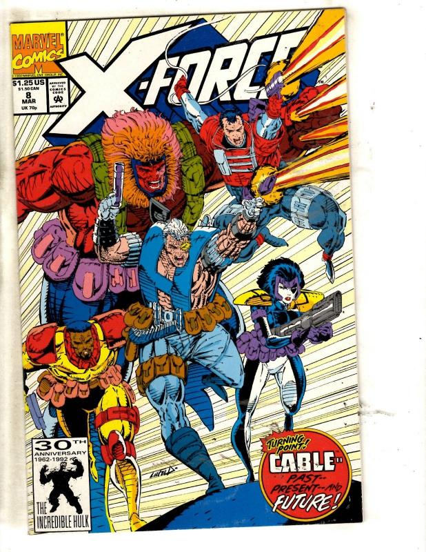 Lot Of 10 X-Force Marvel Comic Books # 1 4 5 6 7 8 9 10 12 13 X-Men Domino JD4