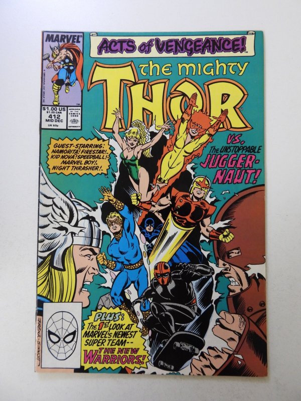 The Mighty Thor #412 (1989) 1st full appearance of New Warriors VF- condition