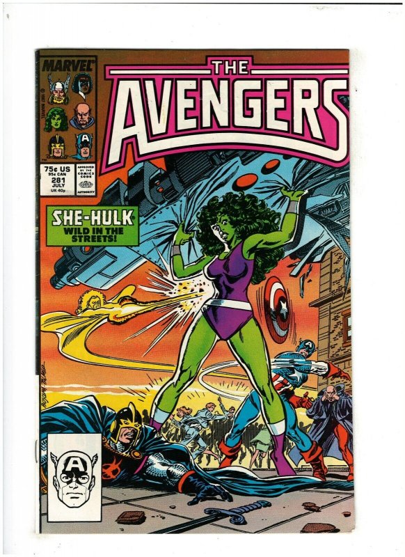 Avengers #281 FN/VF 7.0 Marvel Comics 1987 Captain America & She-Hulk 