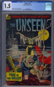 UNSEEN #7 CGC 1.5 JOHN CELARDO MIKE SEKOWSKY PRE-CODE HORROR