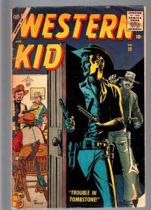 WESTERN KID #15-1956-ATLAS-JOE MANEELY-SILVER AGE WESTERN-VG VG